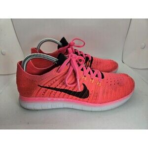 Nike Free RN Flyknit Shoes Womens 8.5 Pink Road Running Athletic Workout Sneaker